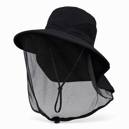 Mosquito Veil Sun Hat with Neck Flap - Breathable UV Protection