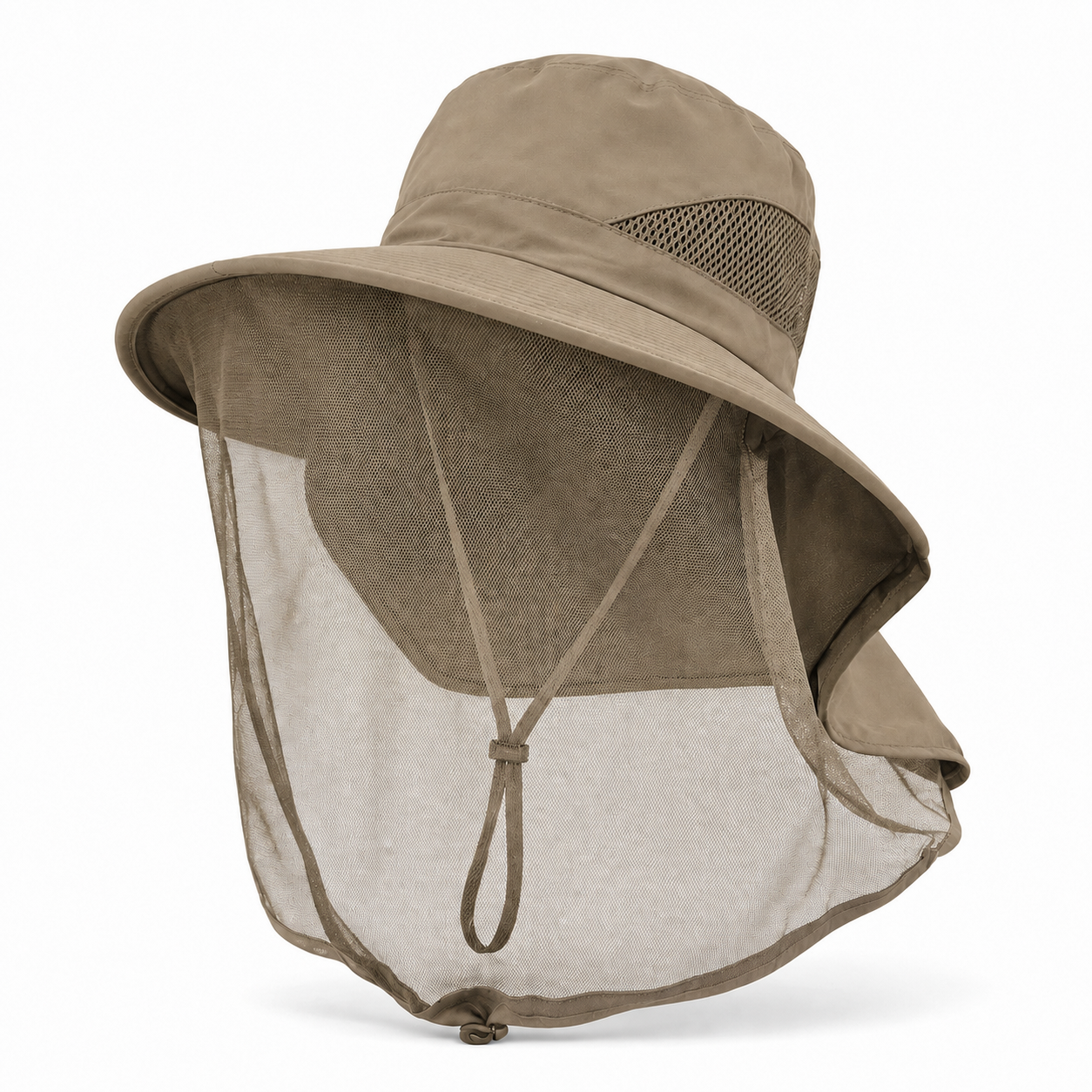 Mosquito Veil Sun Hat with Neck Flap - Breathable UV Protection