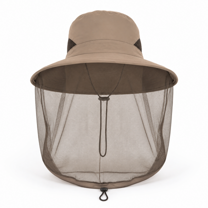 Men's Wide Brim Mosquito Shield Fishing Hat