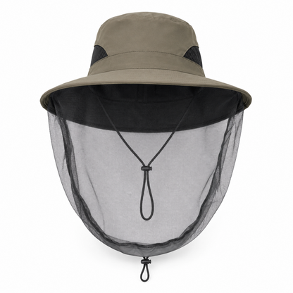 Men's Wide Brim Mosquito Shield Fishing Hat