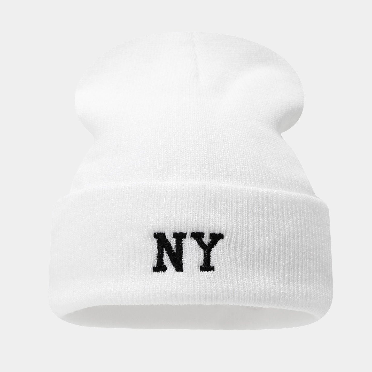 NY Embroidered Knit Beanie - Warm Winter Hat