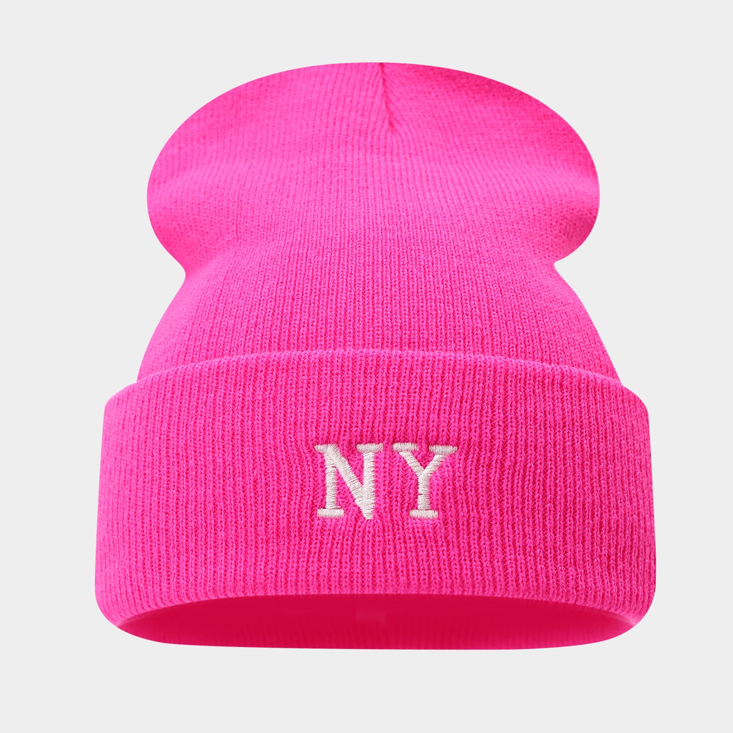 NY Embroidered Knit Beanie - Warm Winter Hat