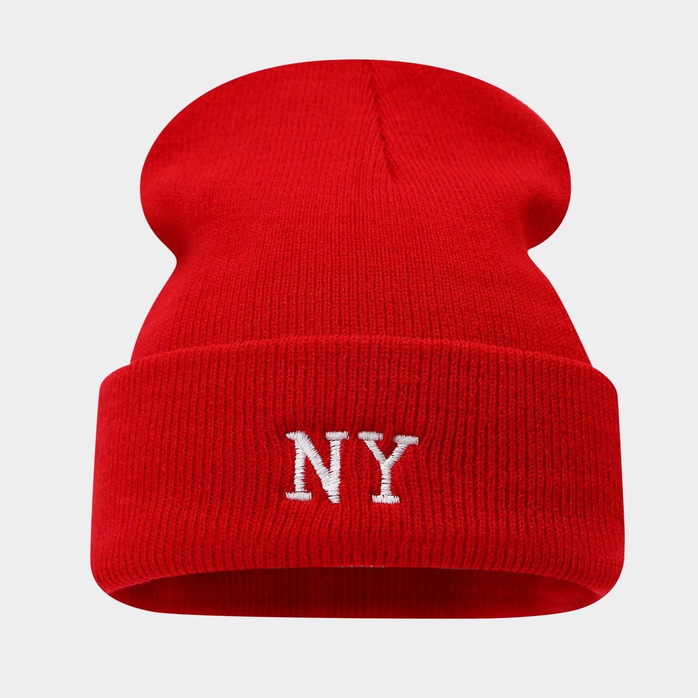 NY Embroidered Knit Beanie - Warm Winter Hat