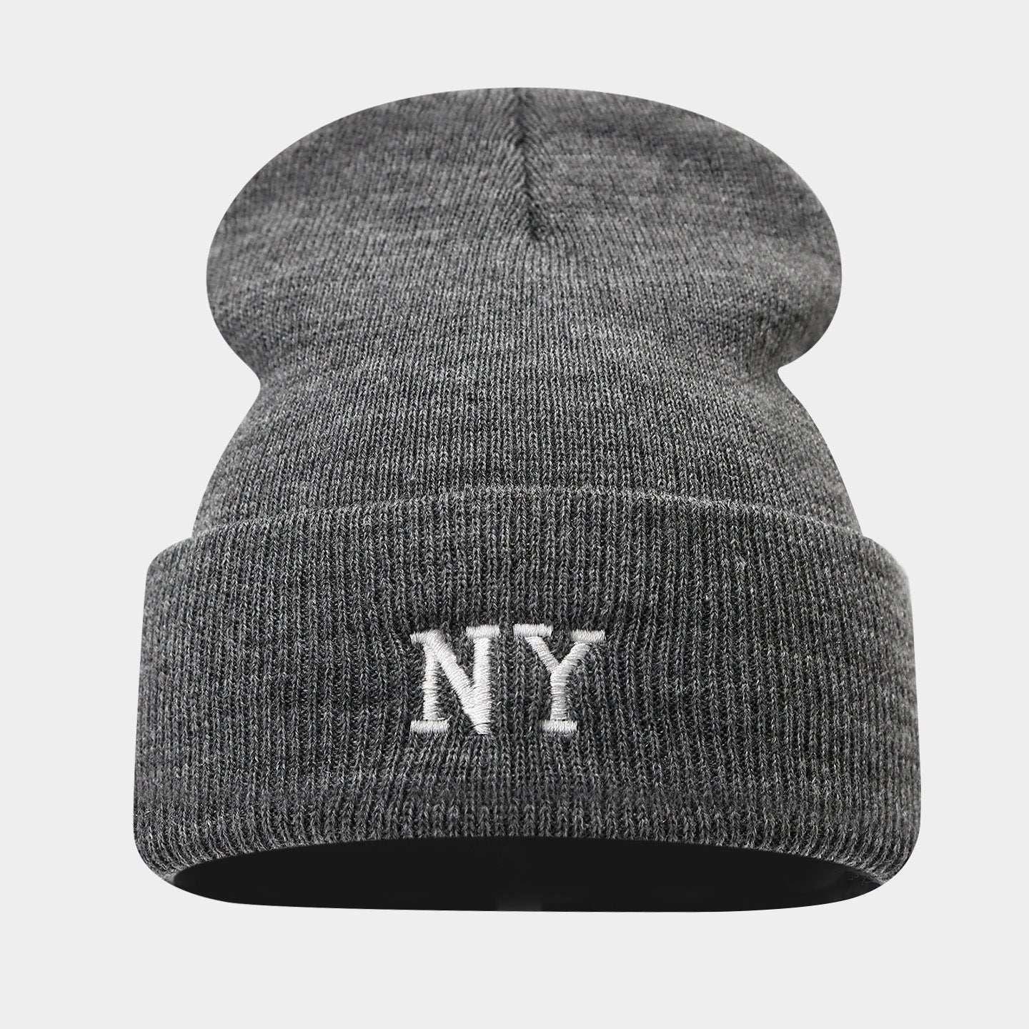 NY Embroidered Knit Beanie - Warm Winter Hat