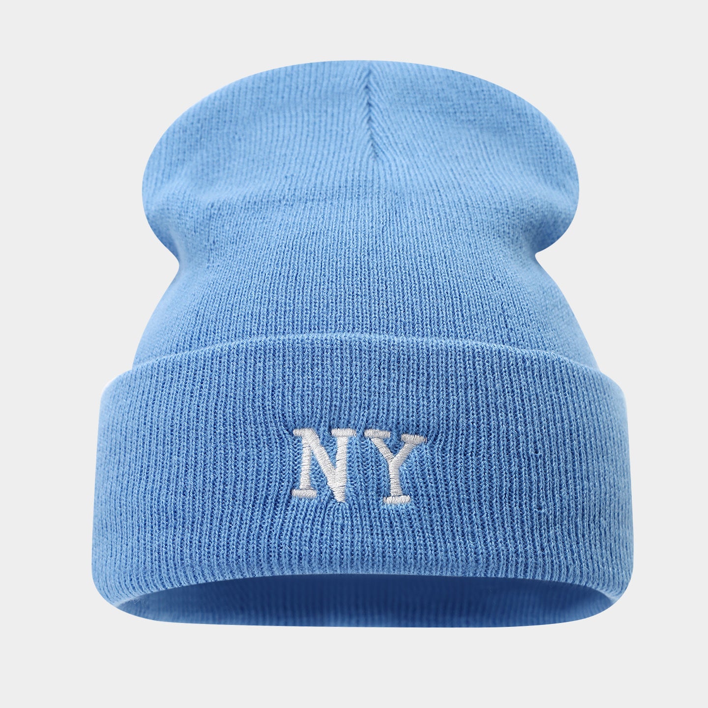 NY Embroidered Knit Beanie - Warm Winter Hat