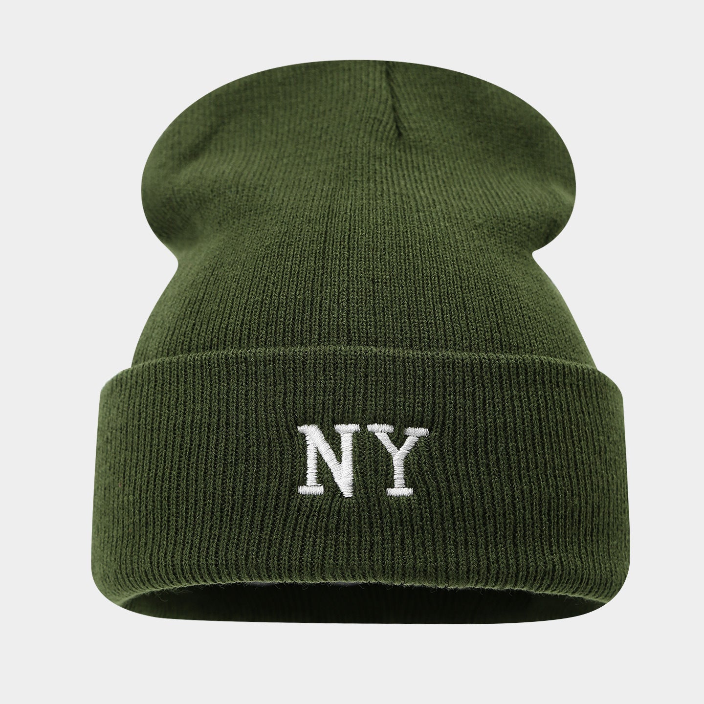 NY Embroidered Knit Beanie - Warm Winter Hat
