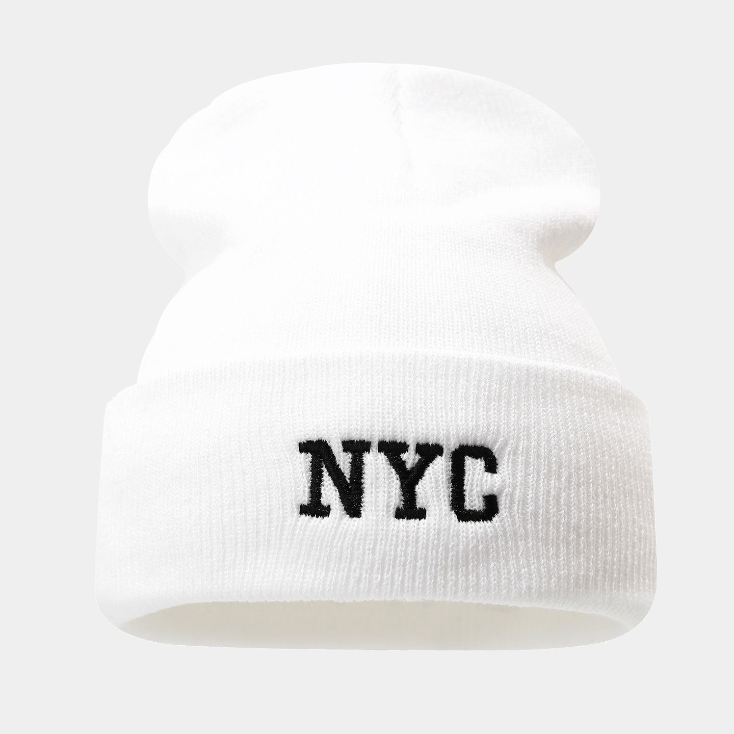 NYC Letter Brimless Beanie: Korean Style Urban Hat