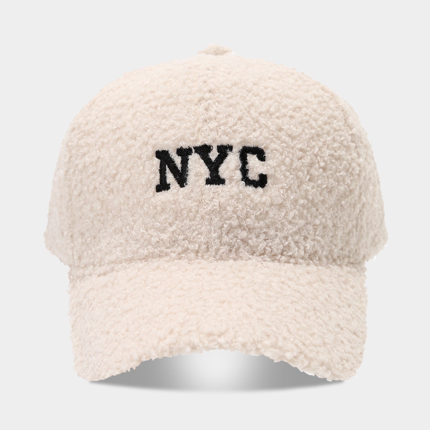 NYC Letter Lambswool Baseball Cap - Winter Warm & Trendy