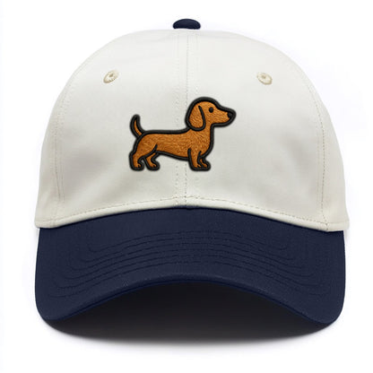 Dachshund - Modern elongated silhouette - Two Tone Cap - Navy