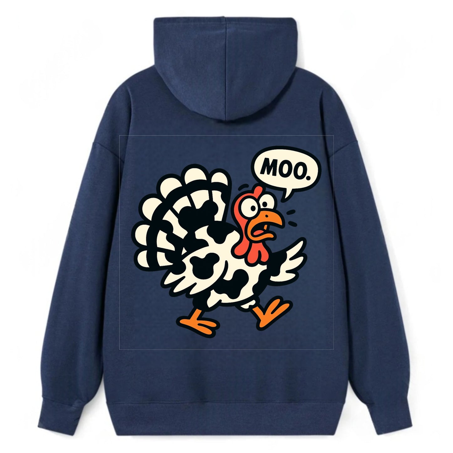 Mooing Turkey - Classic Pullover Hoodie - Navy