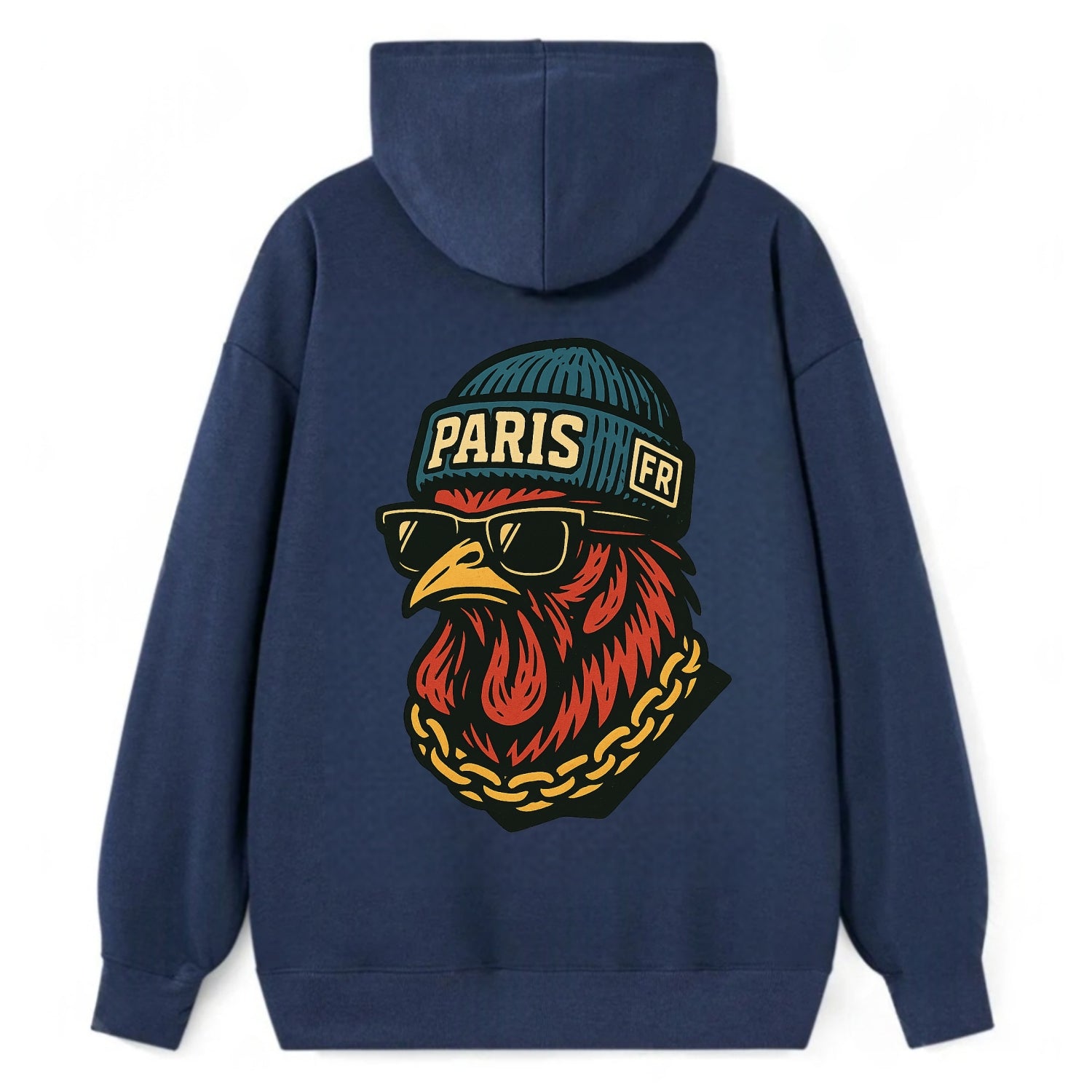 Paris Rooster - Classic Pullover Hoodie - Navy