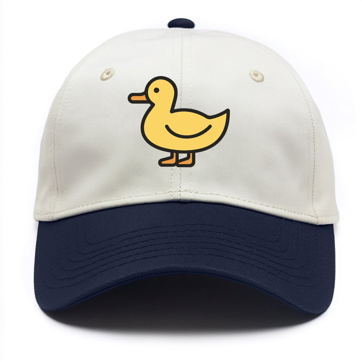 Duck - Yellow mallard flat side profile - Two Tone Cap - Navy