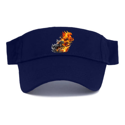 INFERNO STALLION | Horse made entirely of living flames | Blazing mane and tail | Fire - Visor - Navy