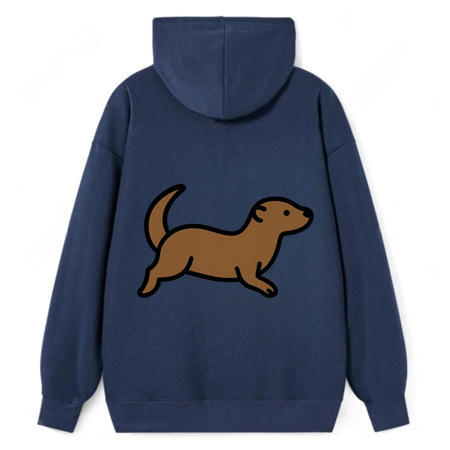 Otter - Brown sleek swimming pose flat side profile - Classic Pullover Hoodie - Navy
