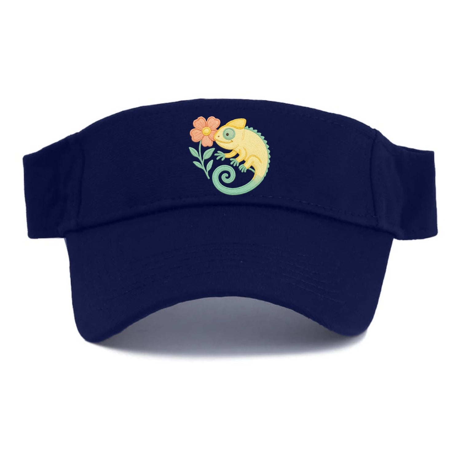 Yellow Chameleon - Visor - Navy