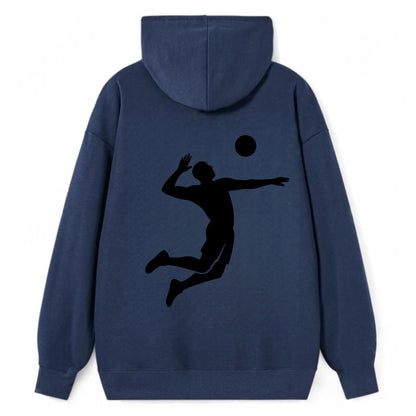 Volleyball player spiking ball - Classic Pullover Hoodie - Navy