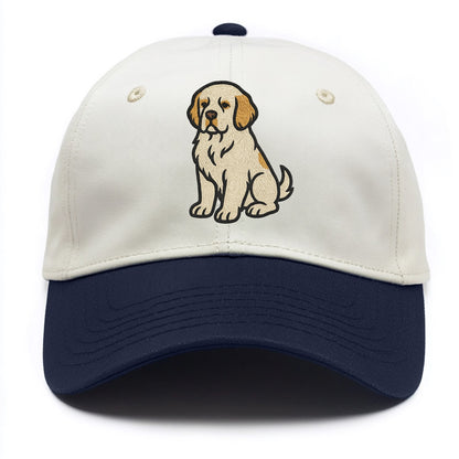Clumber Spaniel - White with lemon markings embroidered pose - Two Tone Cap - Navy