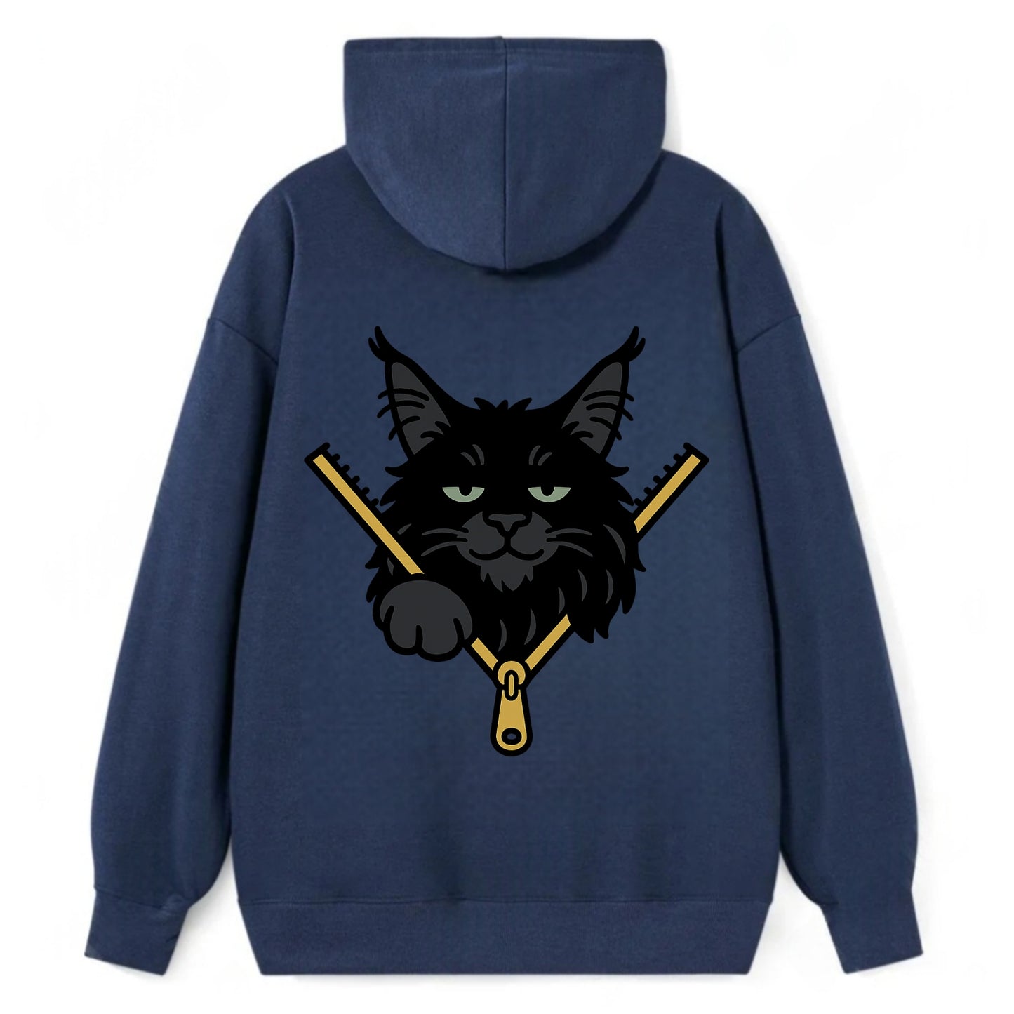 Black Maine Coon - Classic Pullover Hoodie - Navy