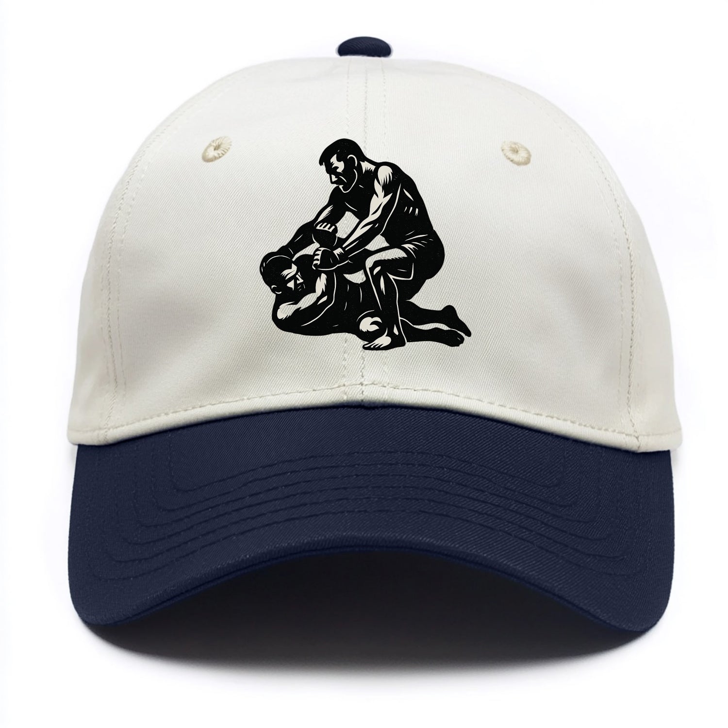 MMA fighter in ground submission hold - Two Tone Cap - Navy