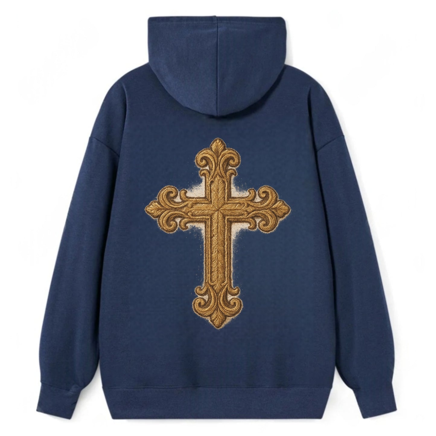 Baroque Cross  - Classic Pullover Hoodie - Navy