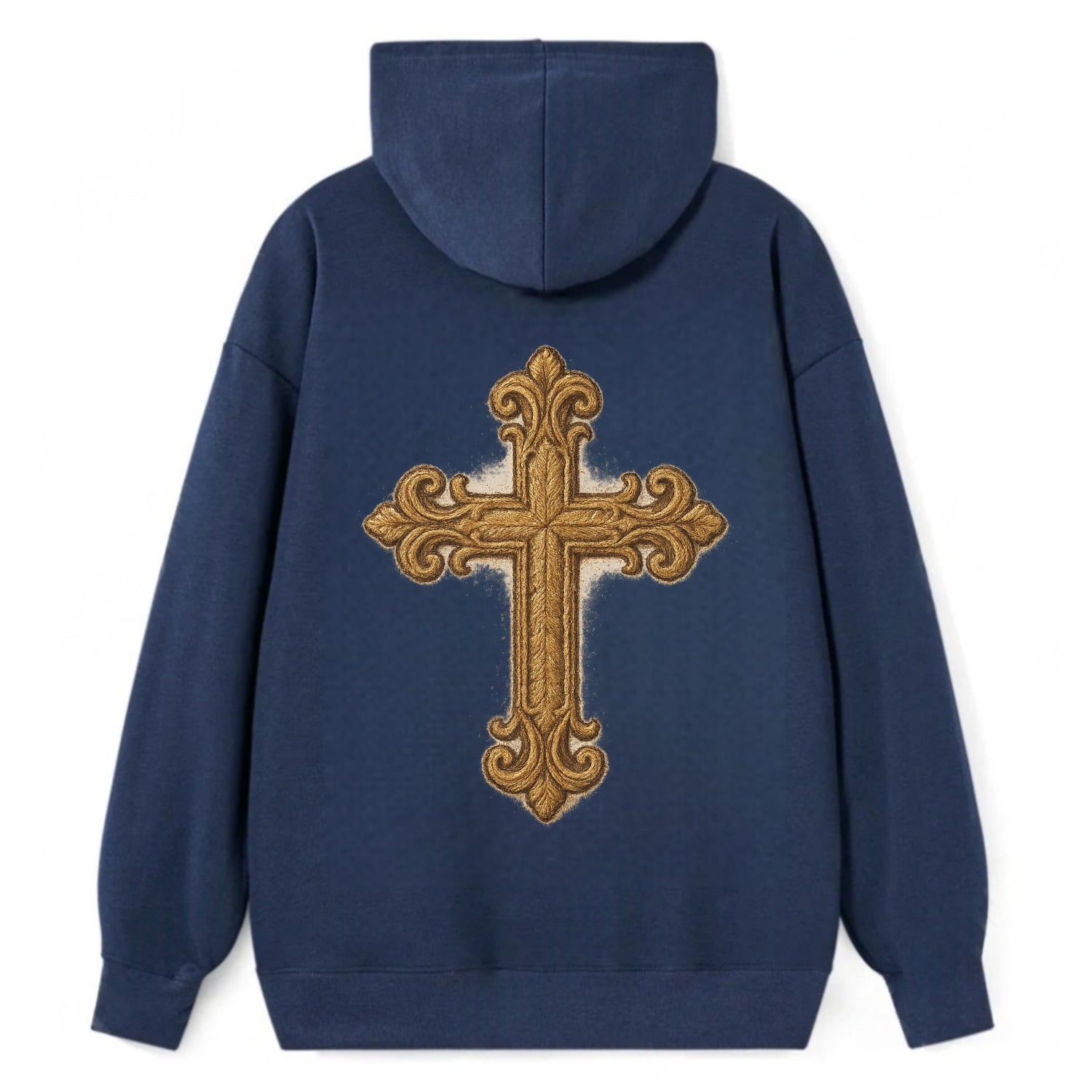 Baroque Cross  - Classic Pullover Hoodie - Navy