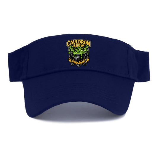 CAULDRON BREW - bubbling pot in black and green , witch craft - Visor - Navy
