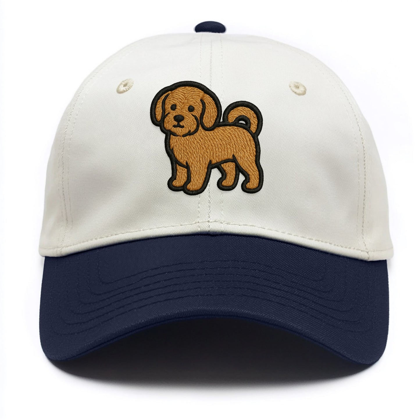 Havanese - Contemporary small dog design - Two Tone Cap - Navy