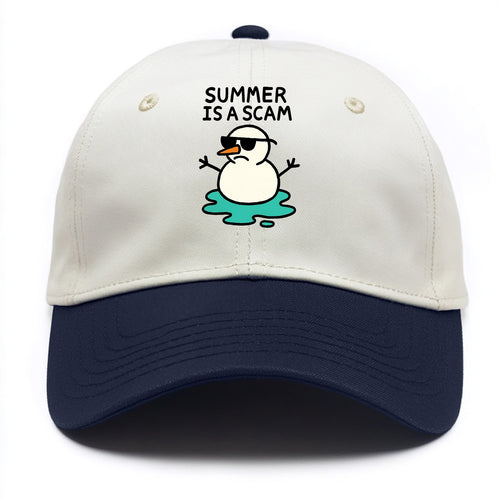 SUMMER IS A SCAM | Melting snowman in sunglasses - Two Tone Cap