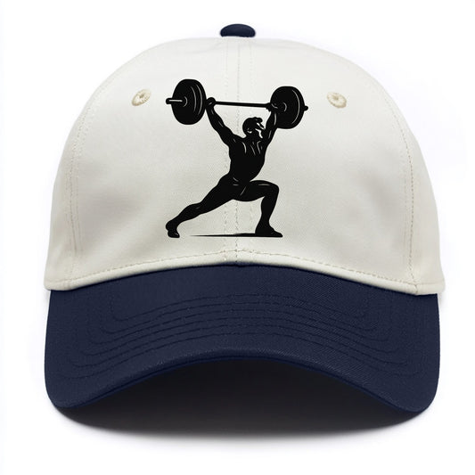 Weightlifter doing overhead snatch - Two Tone Cap - Navy