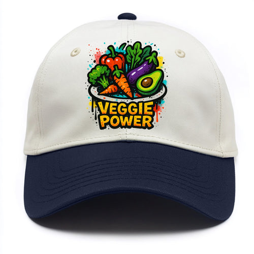 Colorful vegetables and plants on plate - plant-based lifestyle, veggie power - Two Tone Cap