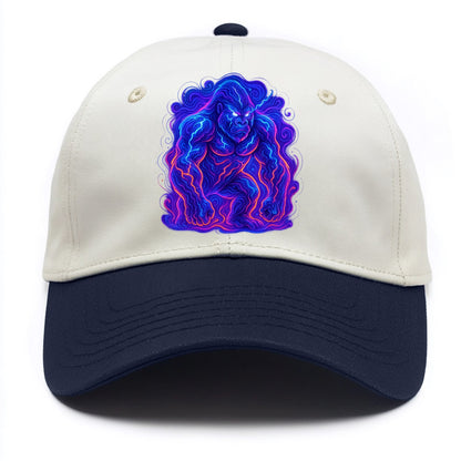 Mighty gorilla with electricity flowing through defined muscles, lightning bolt - Two Tone Cap - Navy