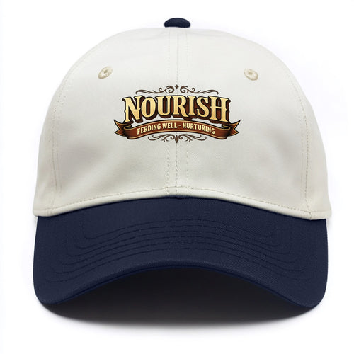 Bold typography design - NOURISH - feeding well, nurturing - Two Tone Cap