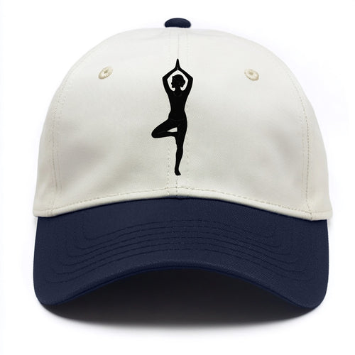 Yogi in tree pose silhouette - Two Tone Cap