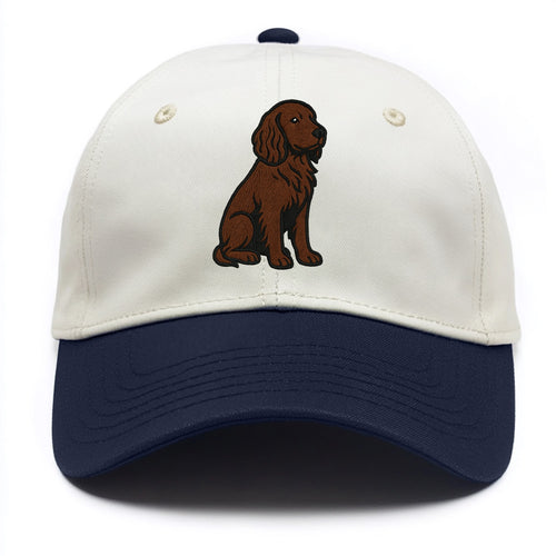Field Spaniel - Liver colored embroidered sitting design - Two Tone Cap