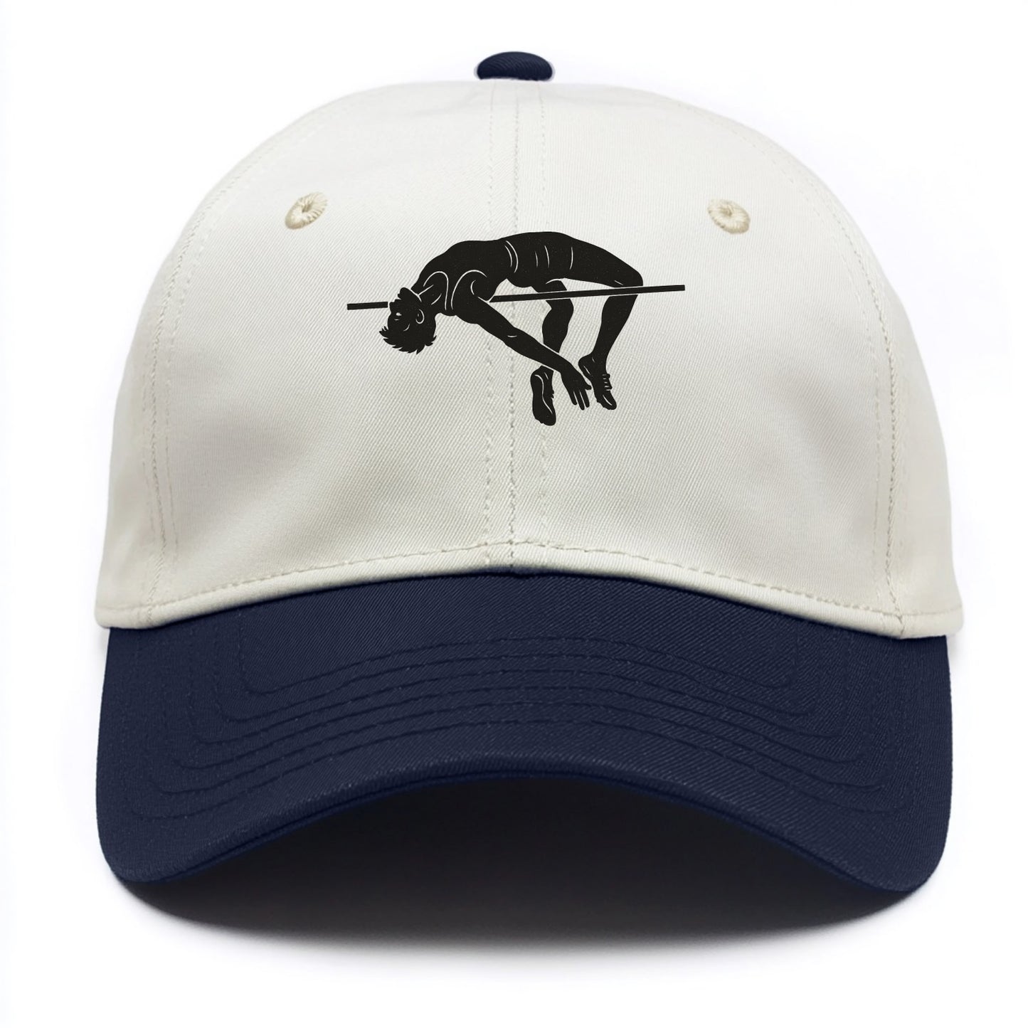 High jumper arching over bar - Two Tone Cap - Navy