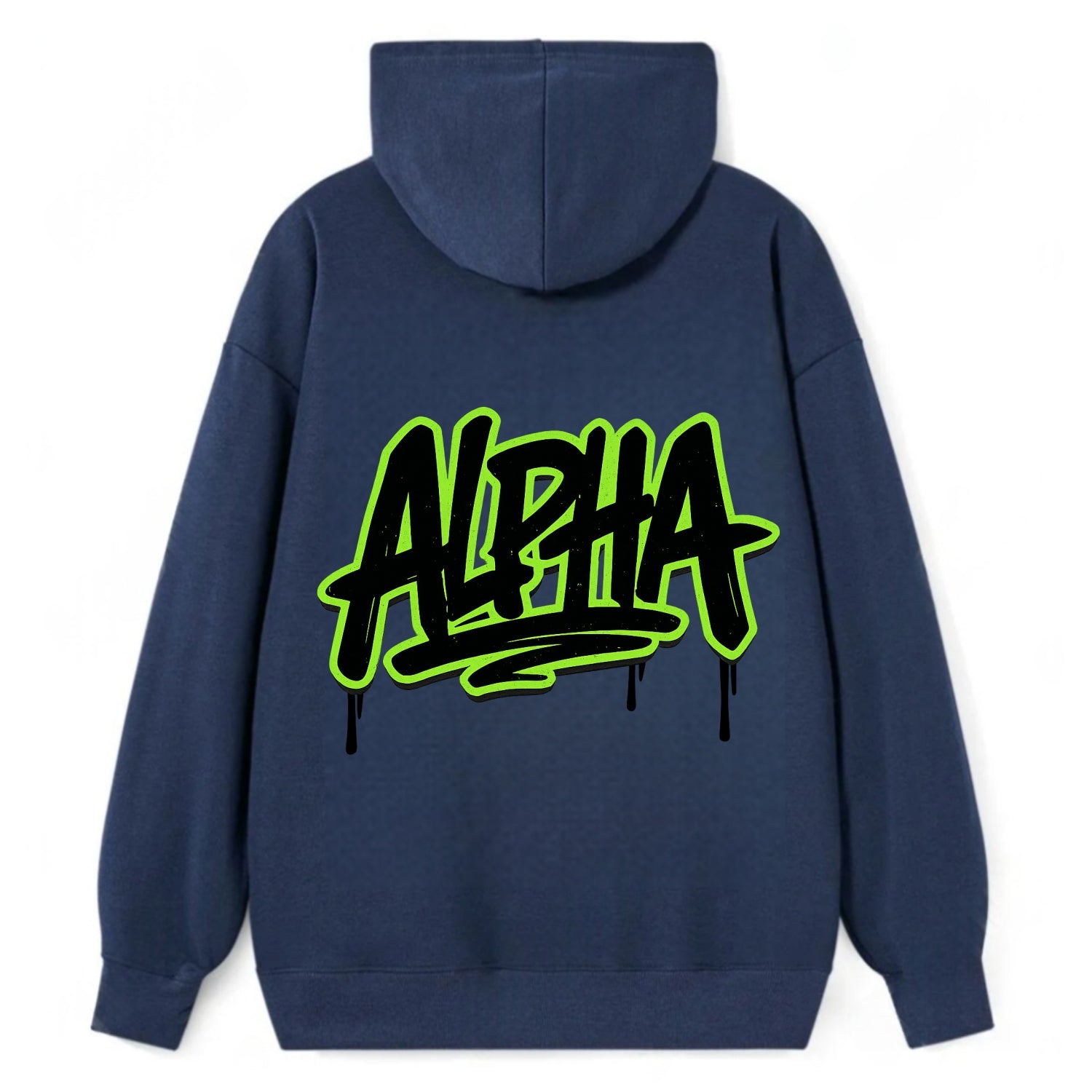 Bold typography design - "ALPHA" - leader of the pack - Classic Pullover Hoodie - Navy