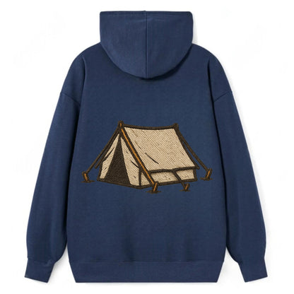 Camping Tent  - Classic Pullover Hoodie - Navy