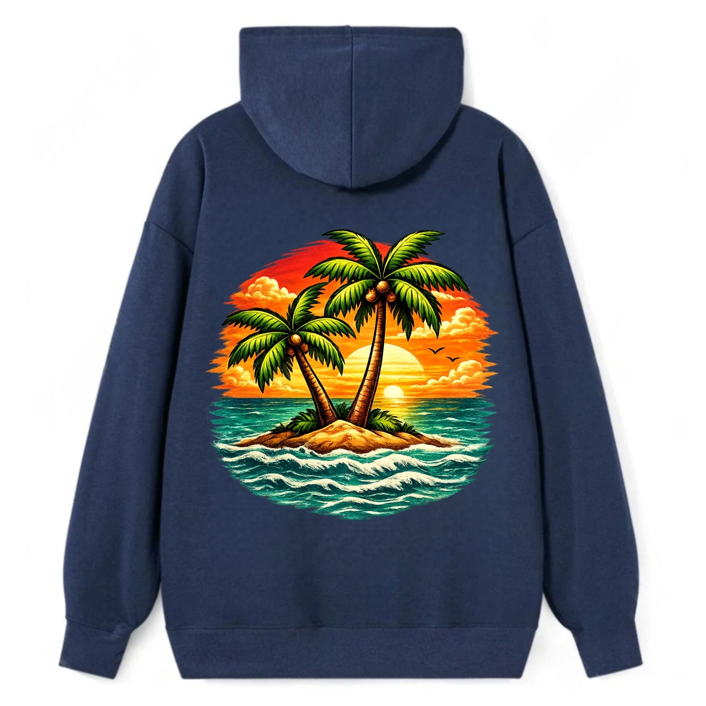 Tropical Island - Classic Pullover Hoodie - Navy