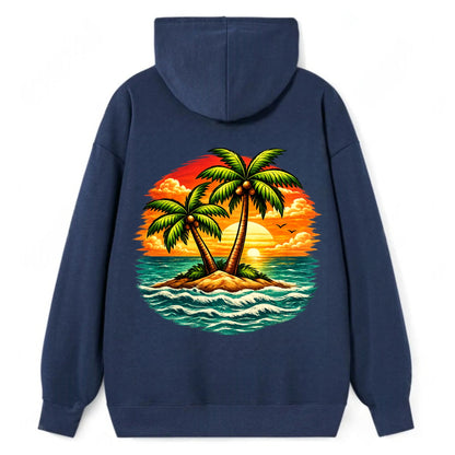 Tropical Island - Classic Pullover Hoodie - Navy