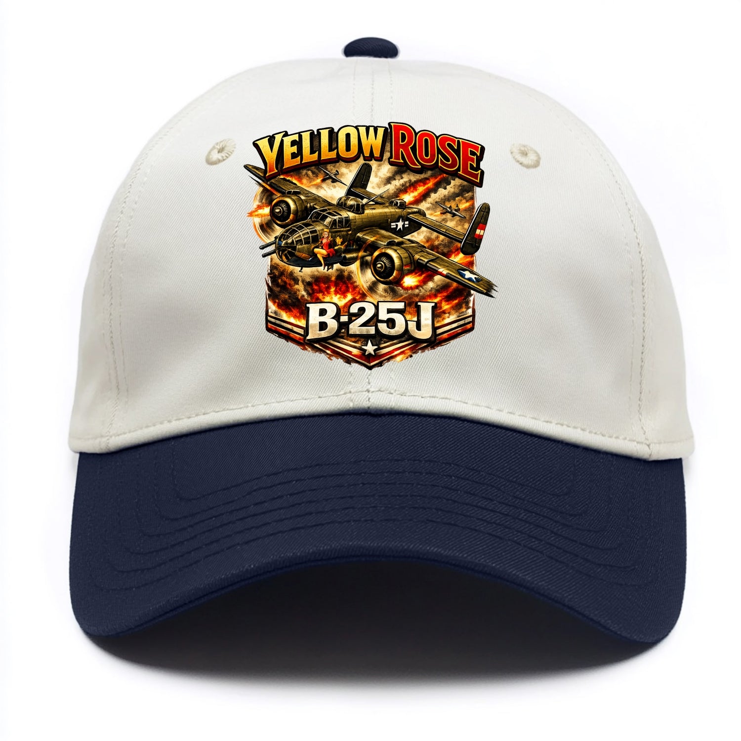 B 25j Yellow Rose - Two Tone Cap - Navy