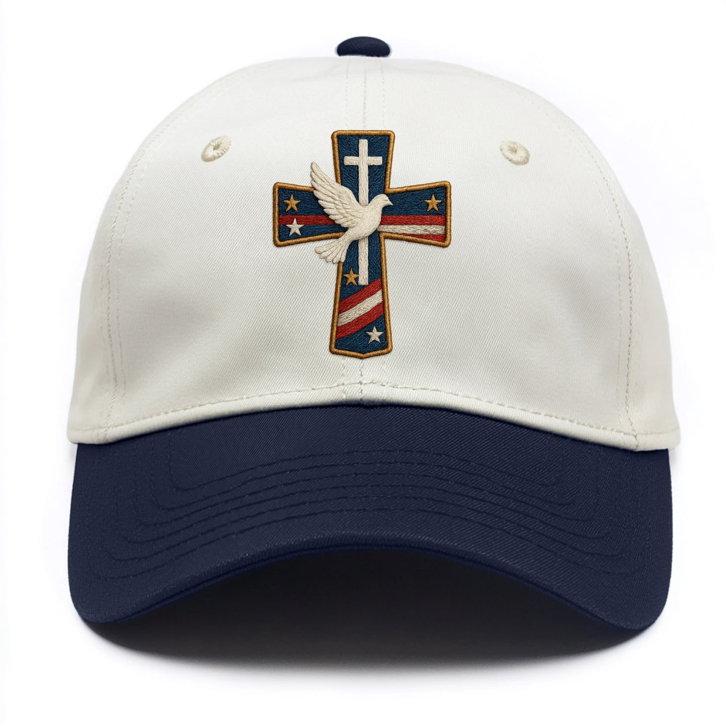 Dove and Cross  - Two Tone Cap - Navy
