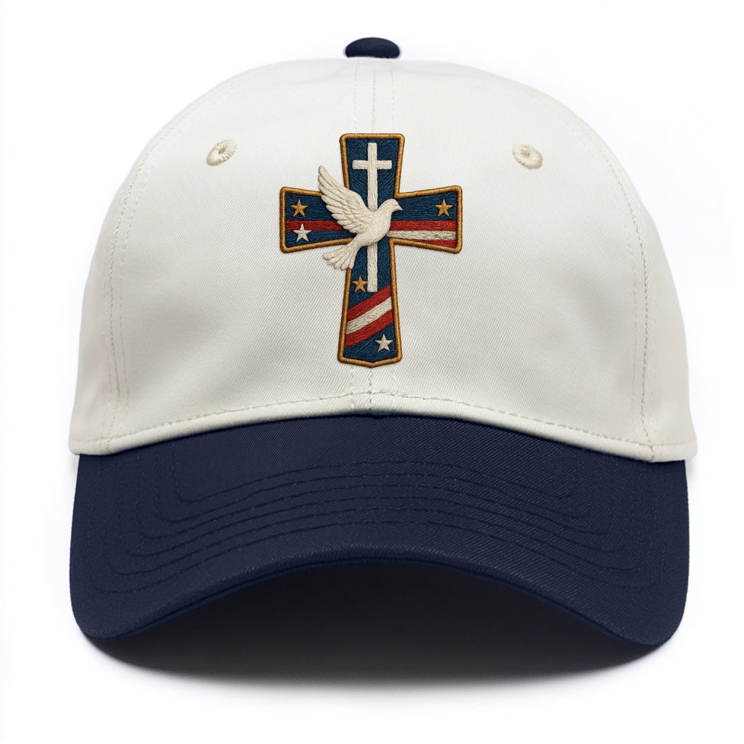 Dove and Cross  - Two Tone Cap - Navy