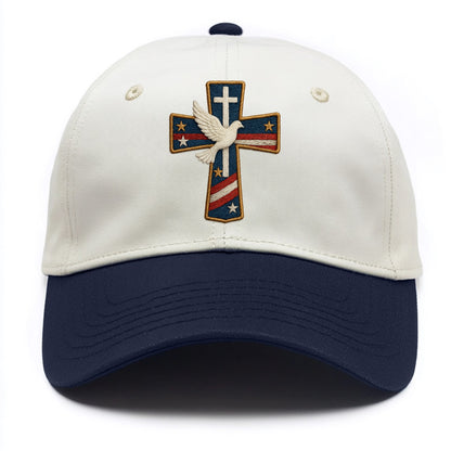 Dove and Cross  - Two Tone Cap - Navy