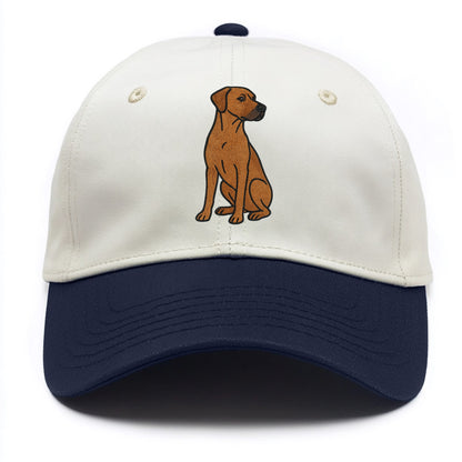 Rhodesian Ridgeback - Red wheaten embroidered pose - Two Tone Cap - Navy