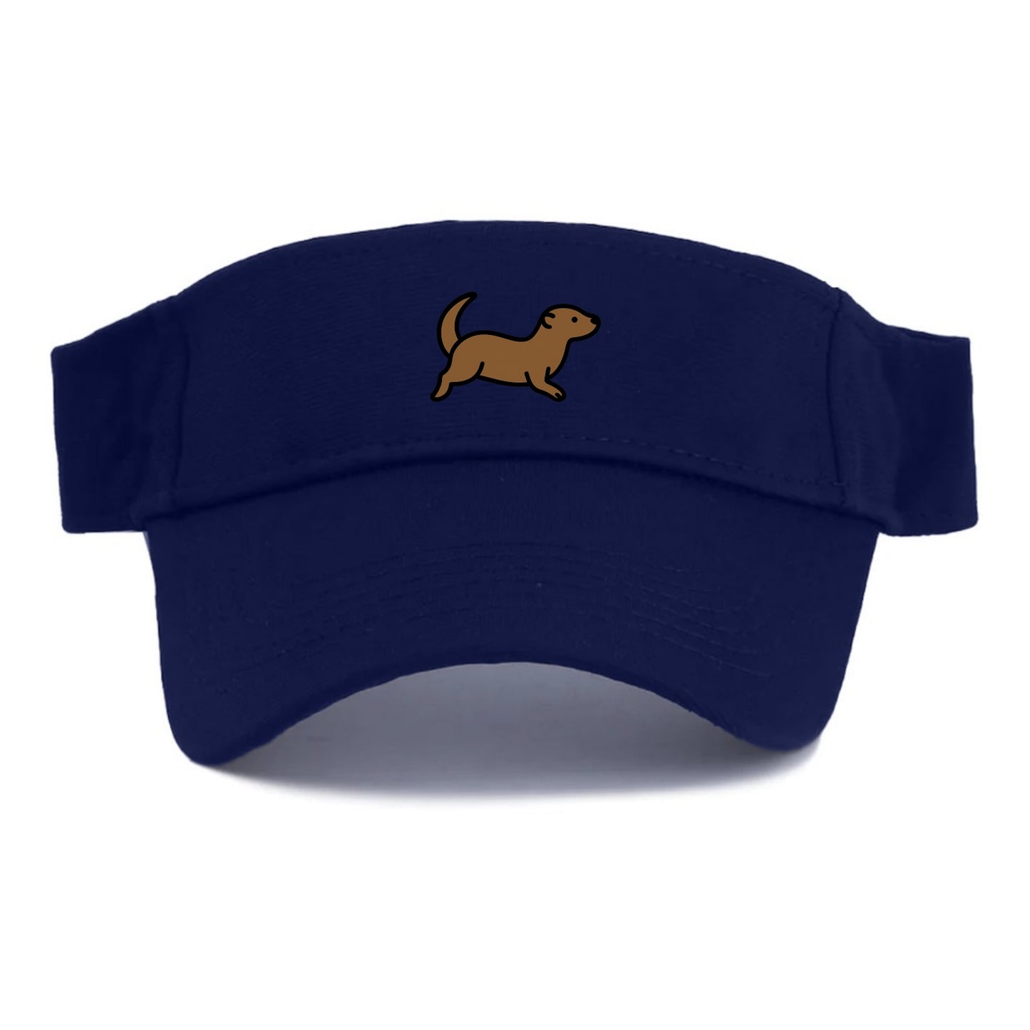 Otter - Brown sleek swimming pose flat side profile - Visor - Navy