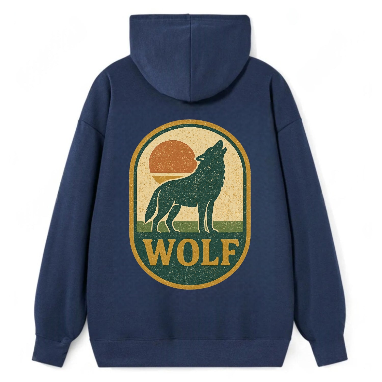 Carbon Fiber Wolf  - Classic Pullover Hoodie - Navy