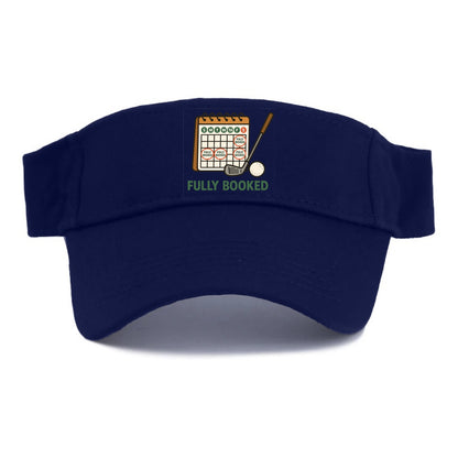 Calendar with every weekend marked for golf - "Fully Booked" - golf obsession - Visor - Navy