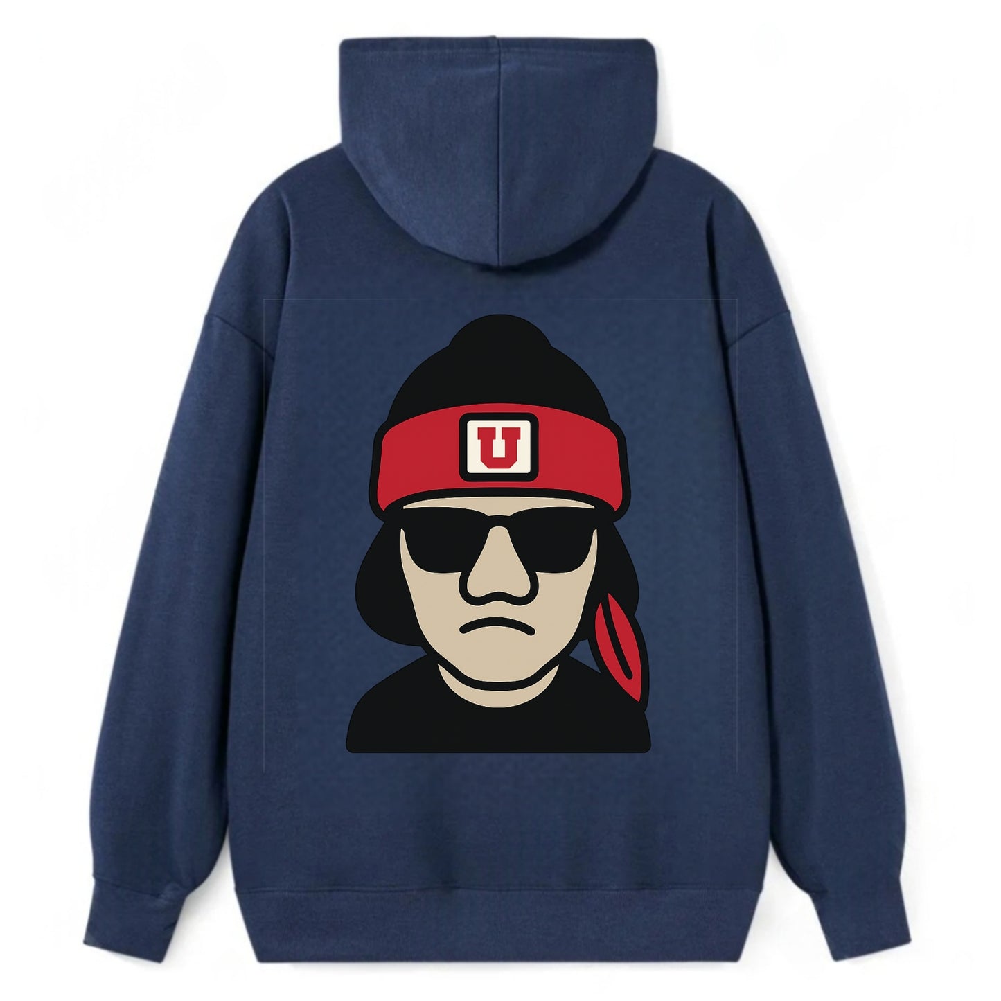 Salt Lake Ute wearing Utah beanie with U patch - Classic Pullover Hoodie - Navy