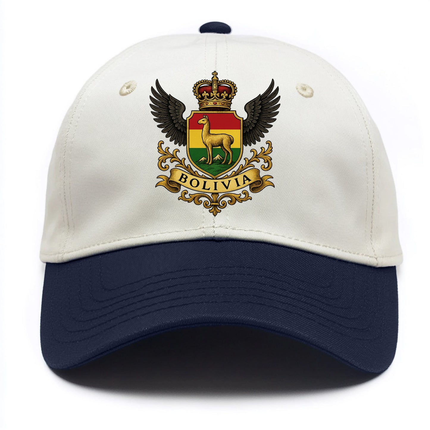 Bolivia Llama Emblem  - Two Tone Cap - Navy