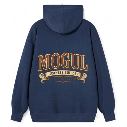 Bold typography design - "MOGUL" - business builder, industry leader - Classic Pullover Hoodie - Navy
